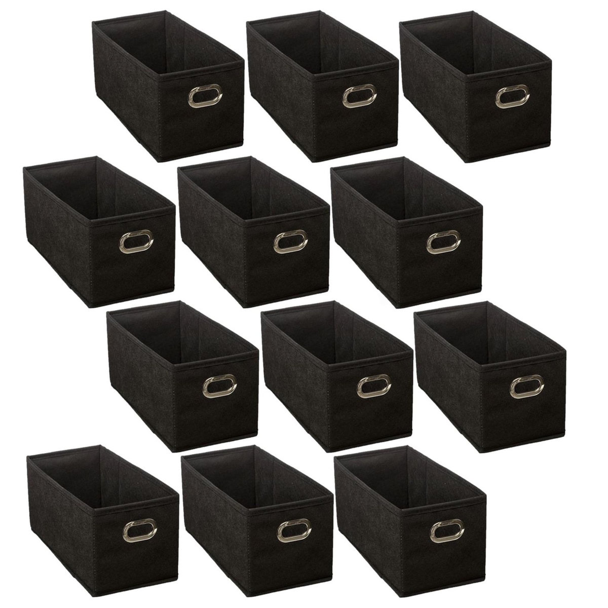 TOILINUX Lot de 12 Boites de rangement en tissu avec poignée