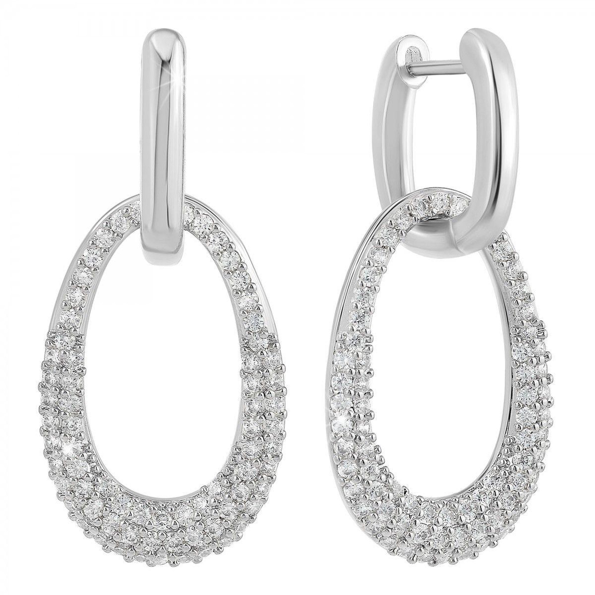 SC CRYSTAL Boucles d'oreilles SC Crystal ornées de Cristaux scintillants
