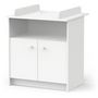 Voir la diapositive 4 : Demeyere Commode a langer 2 portes, 1 niche - HELICIA - Blanc mat - 79,6 x 70 x 94,4 cm - DEMEYERE