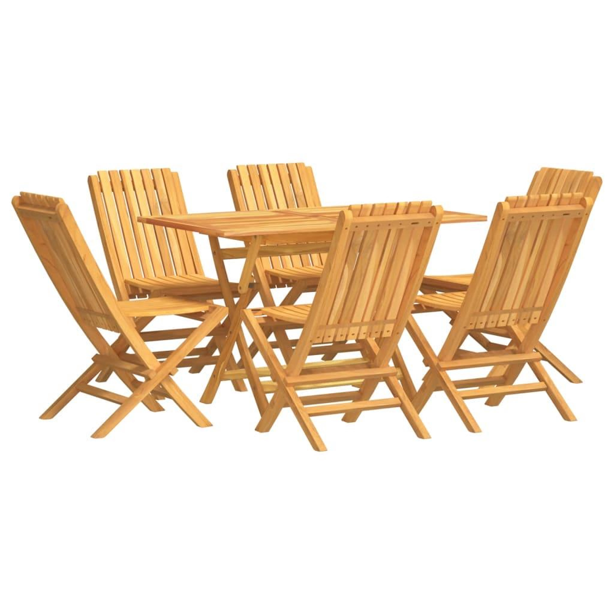 Voir la diapositive 2 : VIDAXL Ensemble a manger de jardin 7 pcs Bois de teck solide