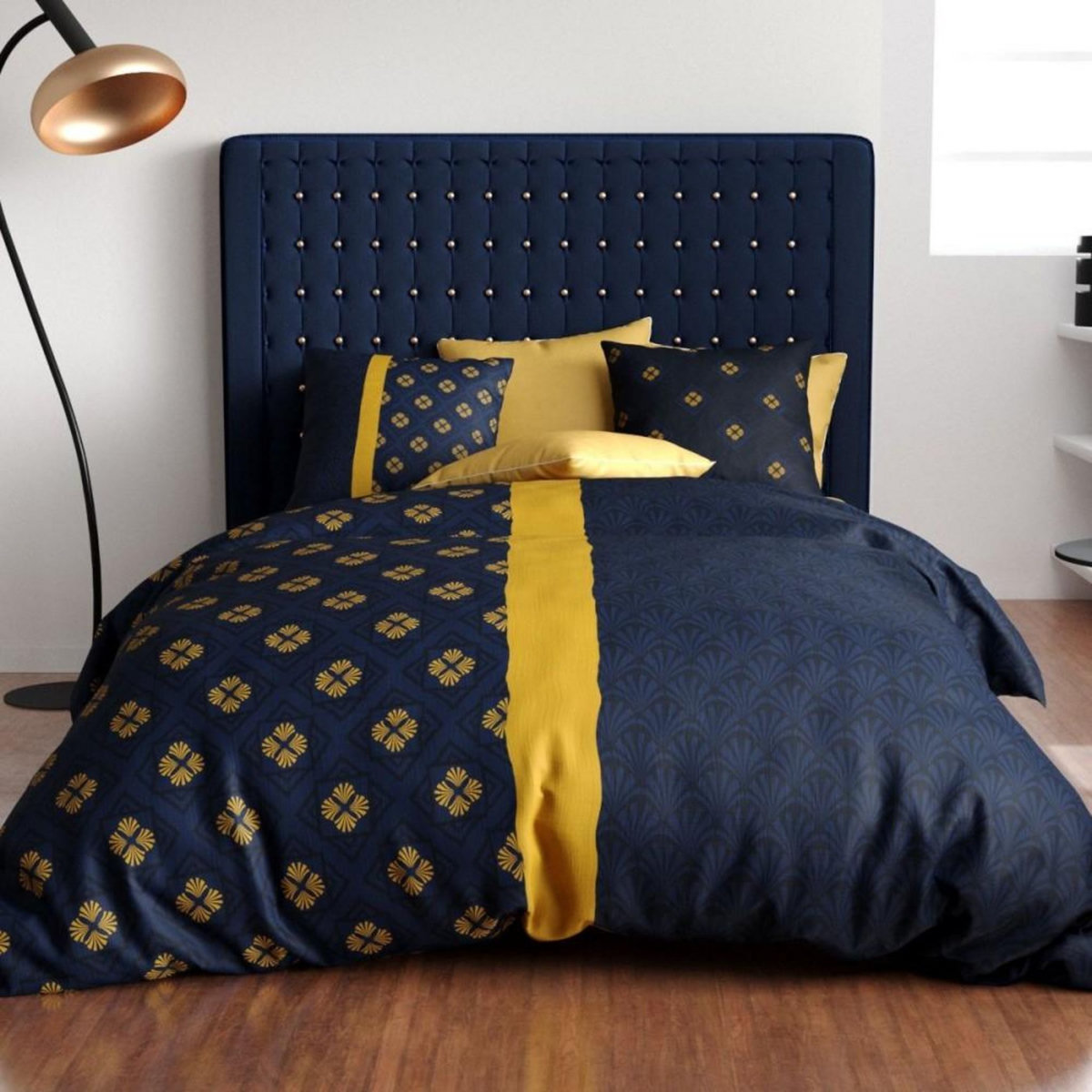 ATELIER DU COTON Housse de couette 240x220 NIL + 2 taies coton 57 fils