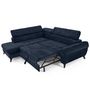 Voir la diapositive 2 : LISA DESIGN Marlo - canapé d'angle gauche 5 places convertible avec coffre et têtières en velours texturé