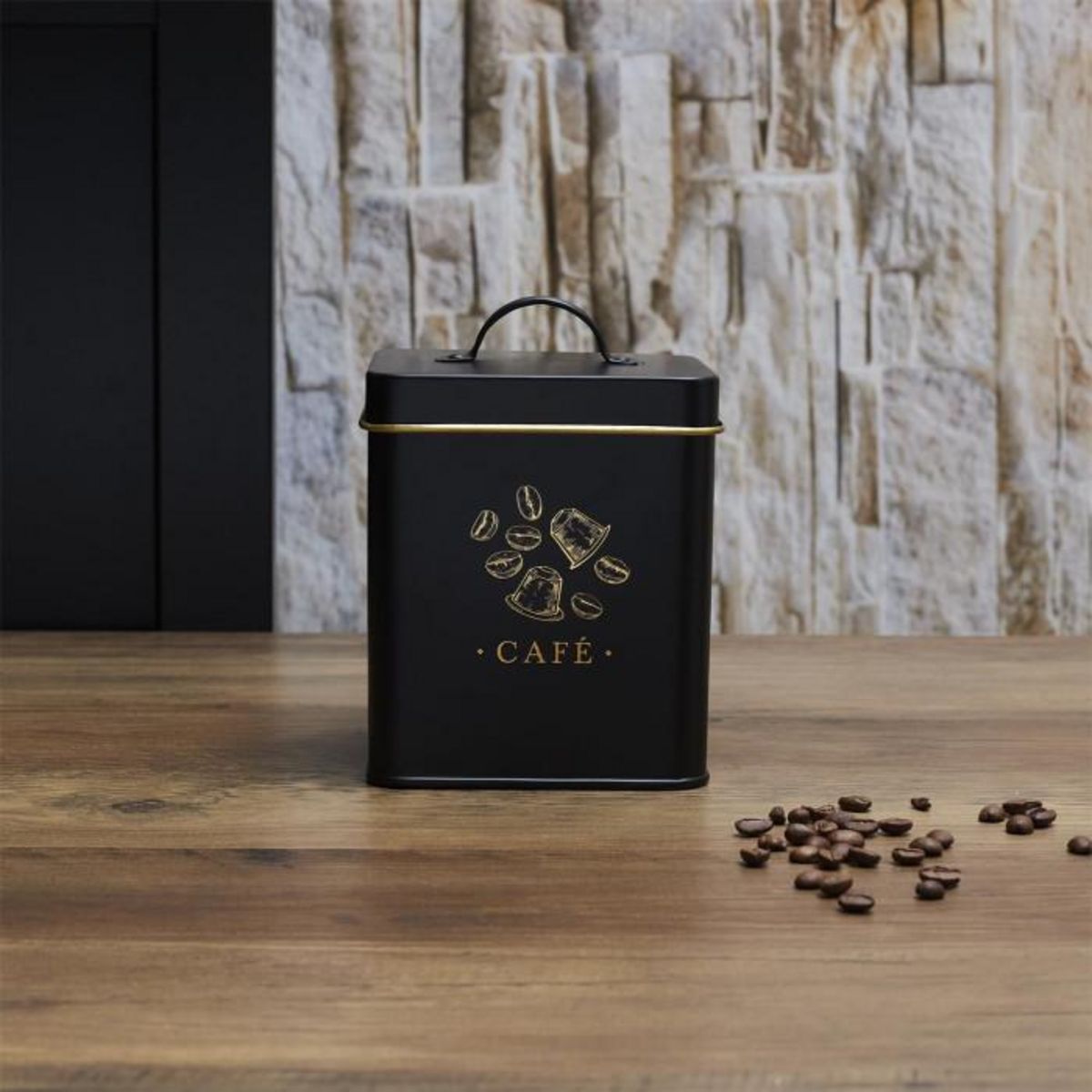 Paris Prix Boîte à Café en Métal  Lounge  19cm Noir