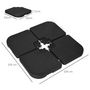 Voir la diapositive 3 : OUTSUNNY Pied de parasol lot de 4 dalles pour parasol à lester dim. tot. 104L x 104l x 7,5H cm HDPE noir