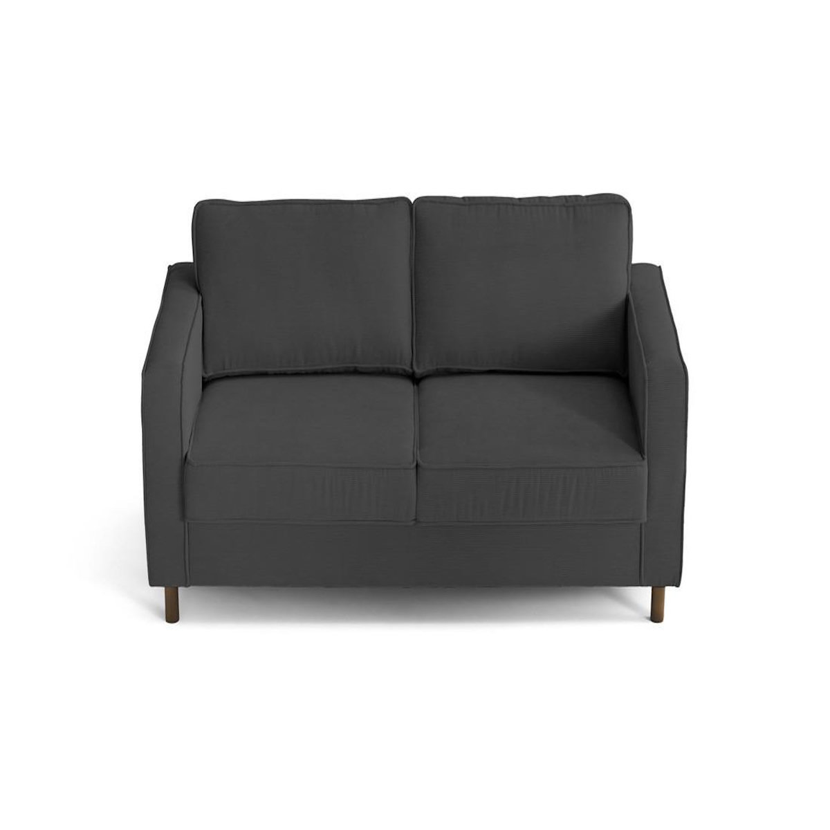 LISA DESIGN Jake - canapé 2 places en velours côtelé - pieds bois foncé