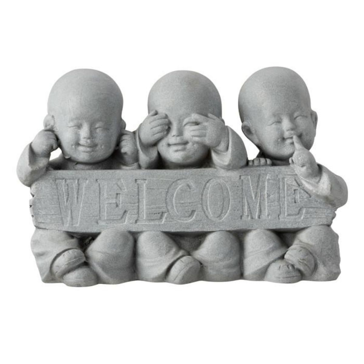 Paris Prix Statue Déco en Résine  Welcome  42cm Gris