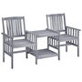 Voir la diapositive 2 : VIDAXL Chaises de jardin avec table a the et coussins Acacia solide