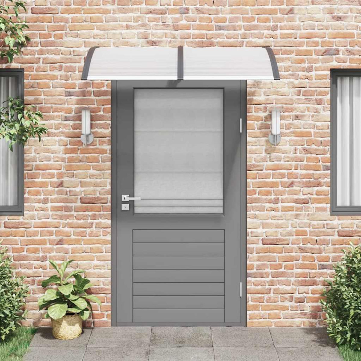 VIDAXL Auvent de porte Noir et transparent 150x75 cm Polycarbonate
