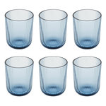 SECRET DE GOURMET Lot de 6 Gobelets Bas Strie  Ema  25cl Bleu
