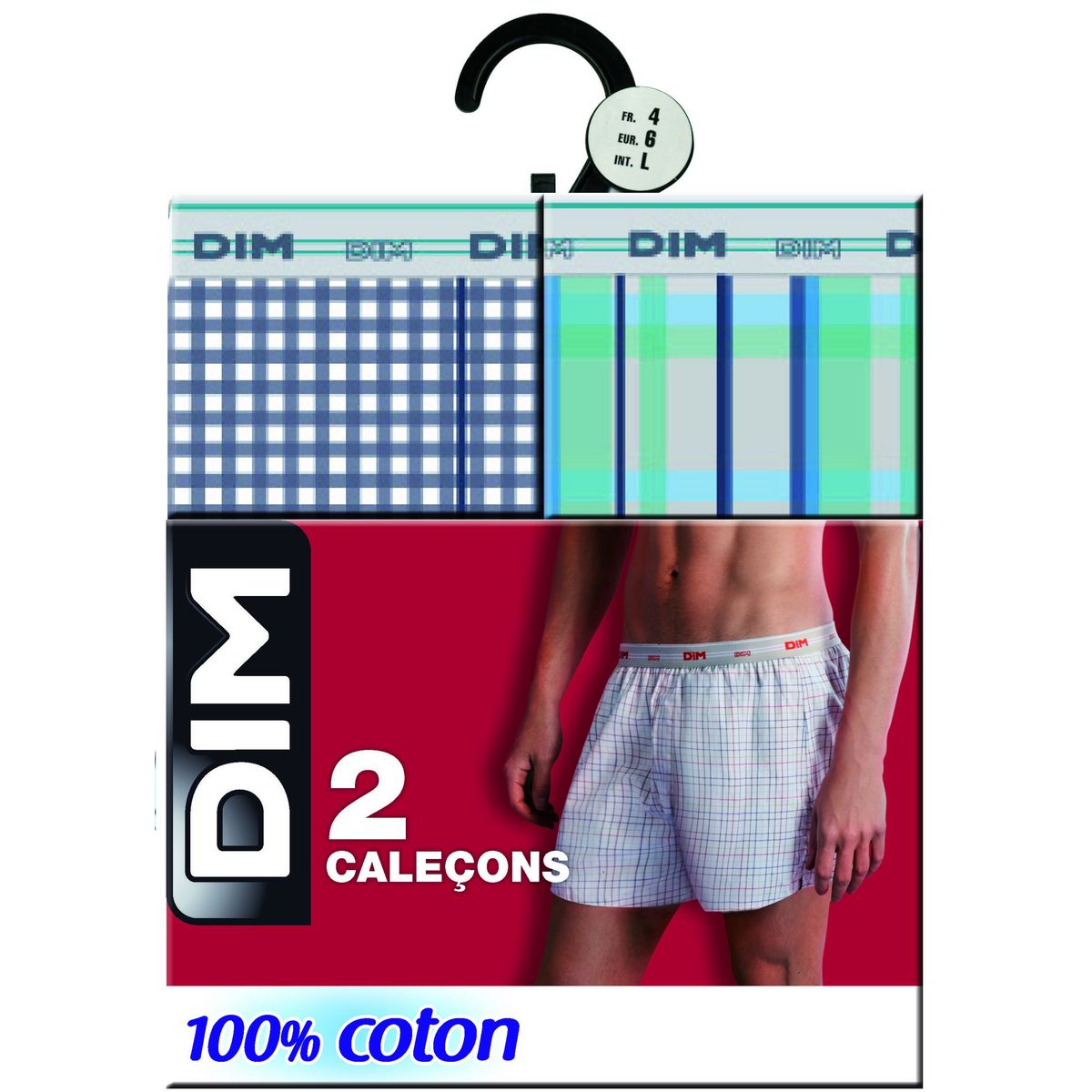 DIM Lot de 2 caleçons 100% coton