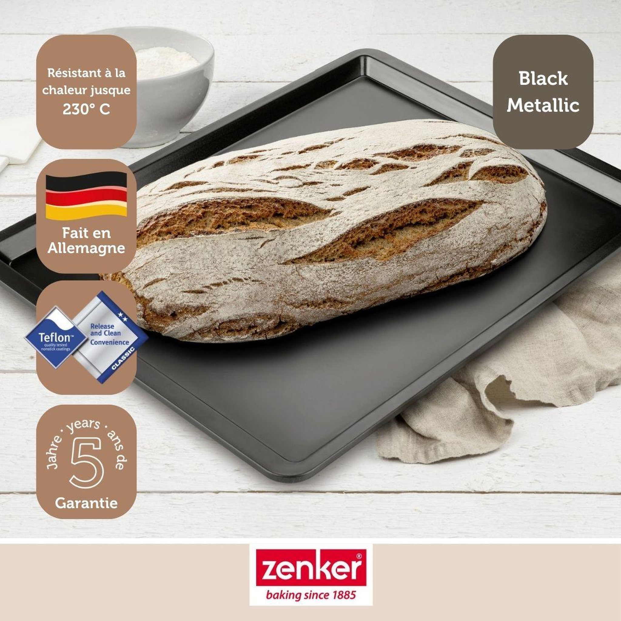 Voir la diapositive 6 : ZENKER Plaque de cuisson four 42 x 32 cm zenker black metallic