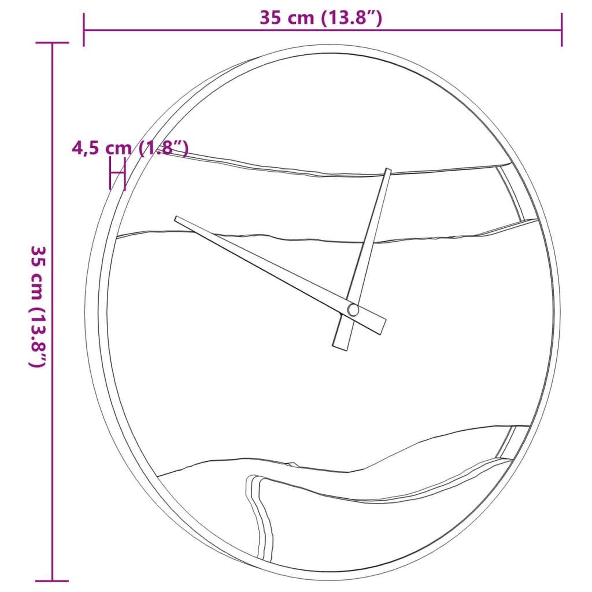Voir la diapositive 6 : VIDAXL Horloge murale marron Ø35 cm fer et bois d'olivier
