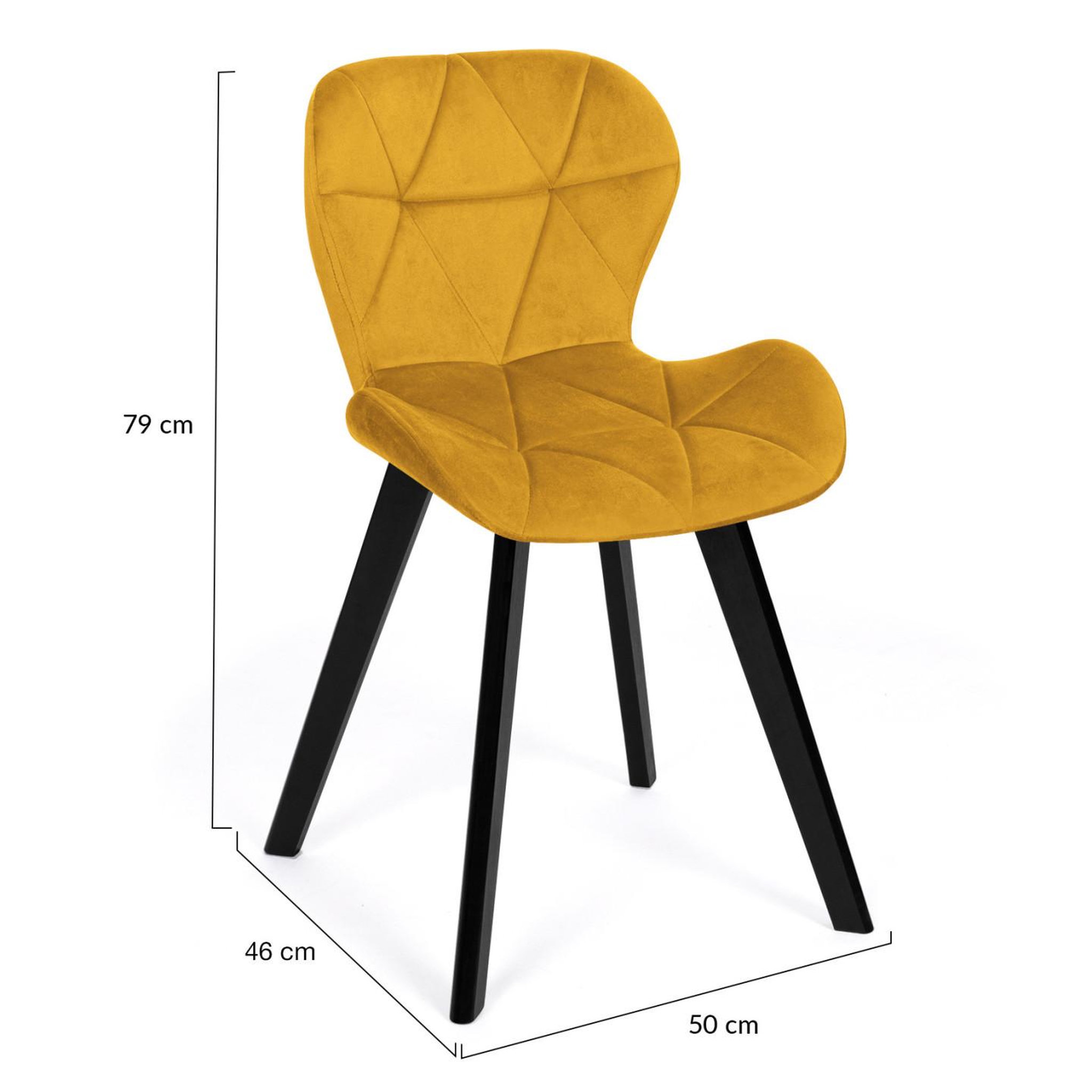 Voir la diapositive 6 : ID MARKET Lot de 4 chaises robine en velours mix color bleu, gris foncé, gris clair et jaune