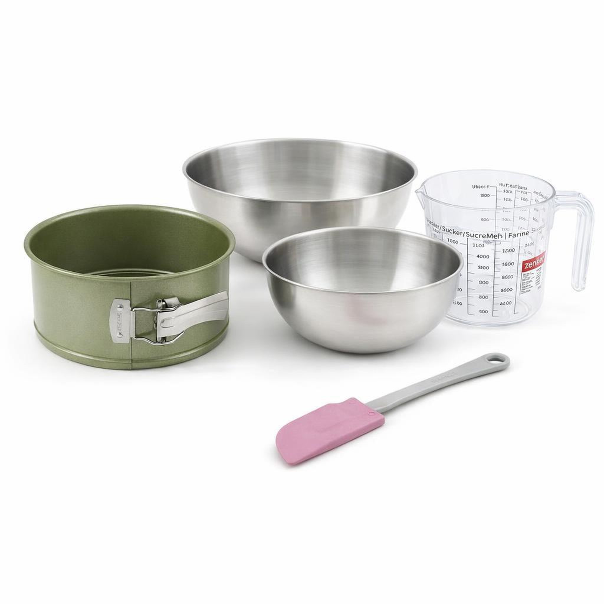 ZENKER Set de 5 ustensiles de pâtisserie moule à gâteaux bols spatule et verre doseur zenker green vision