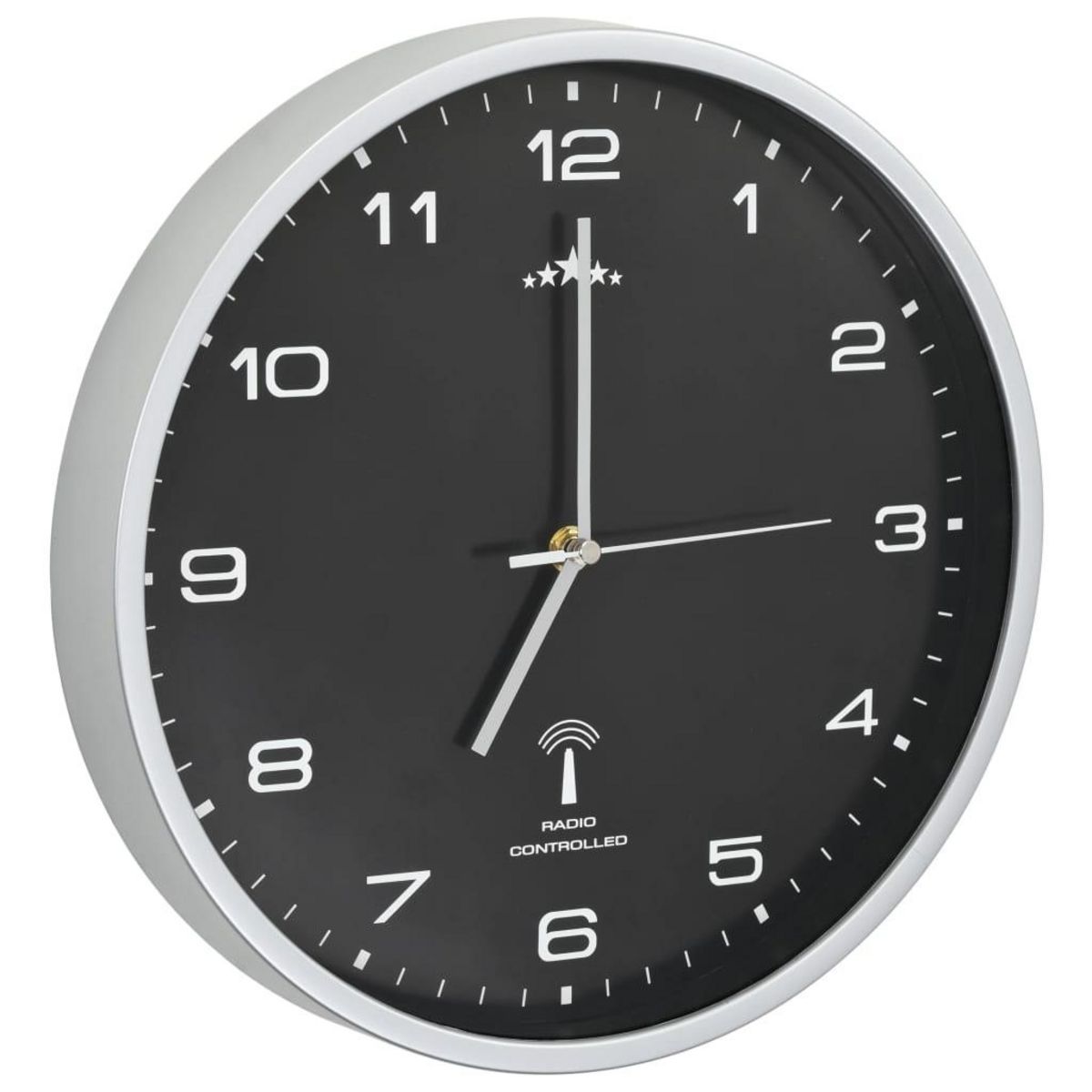 VIDAXL Horloge murale radioguidee avec mouvement a quartz 31 cm Noir