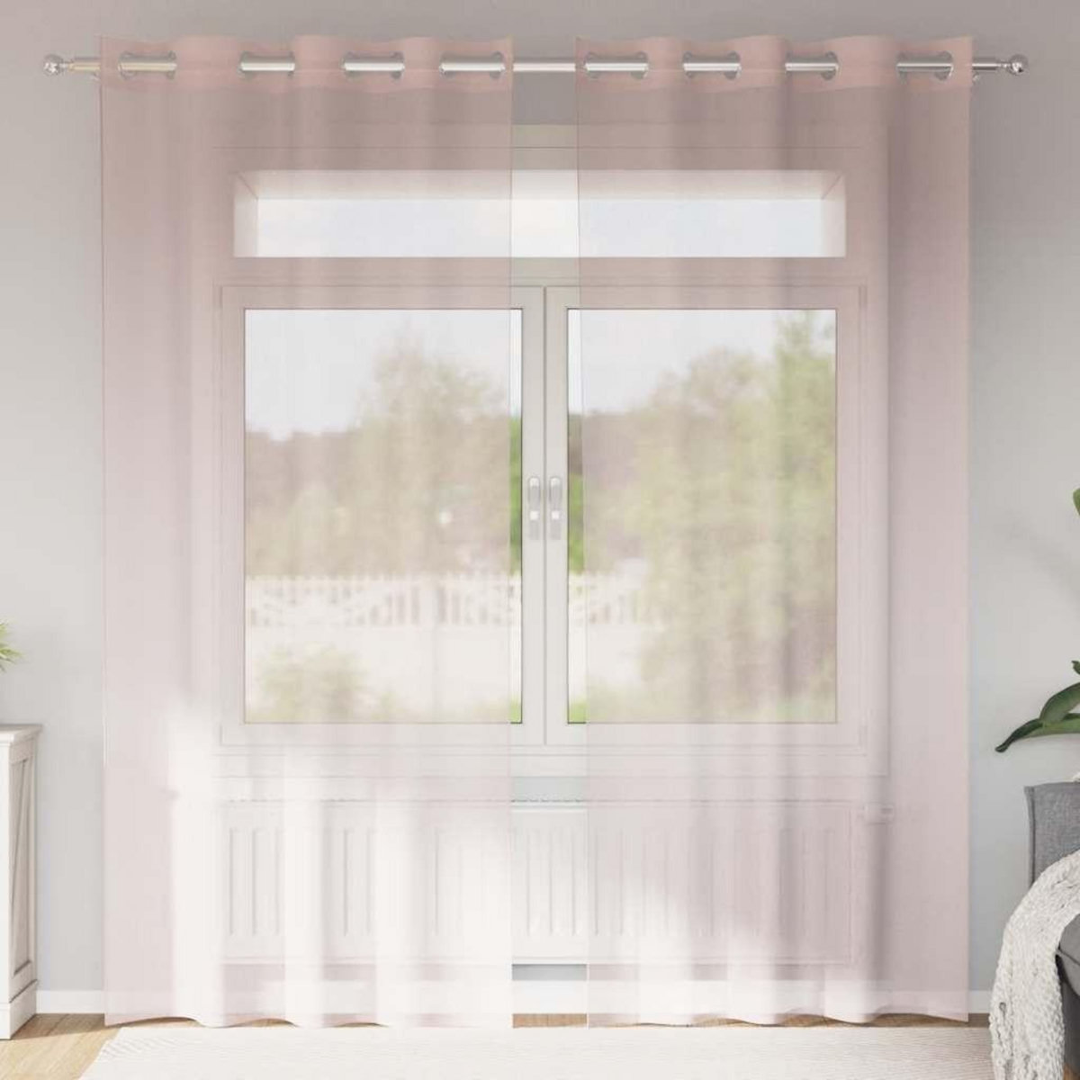 VIDAXL Rideaux en voile avec œillets 2 pcs rose clair 140x225 cm