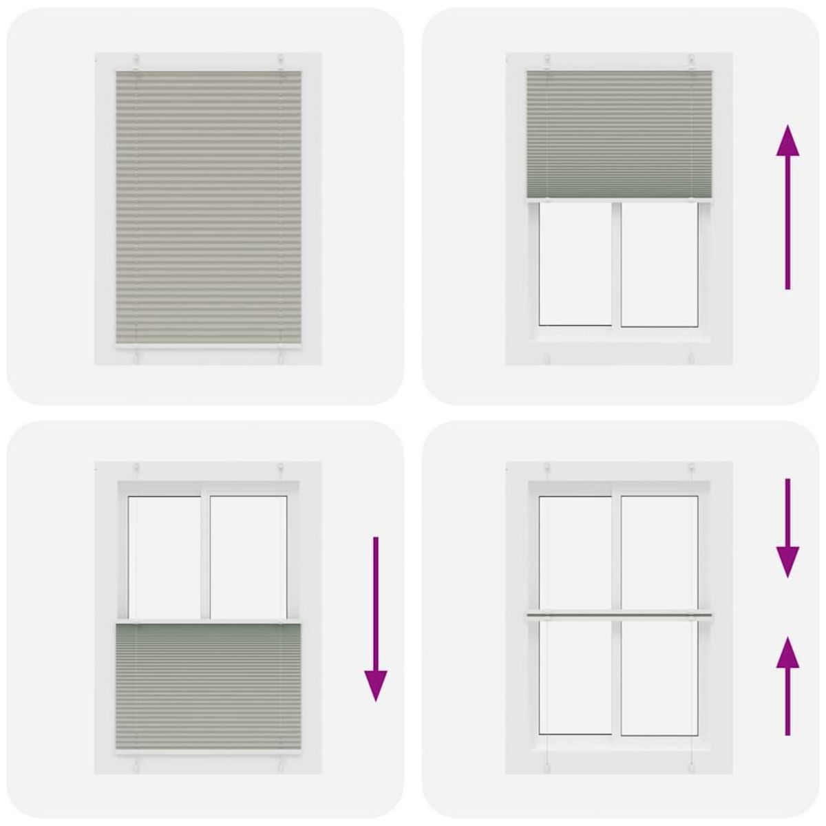 VIDAXL Store plisse gris clair 85x100 cm largeur du tissu 84,4 cm