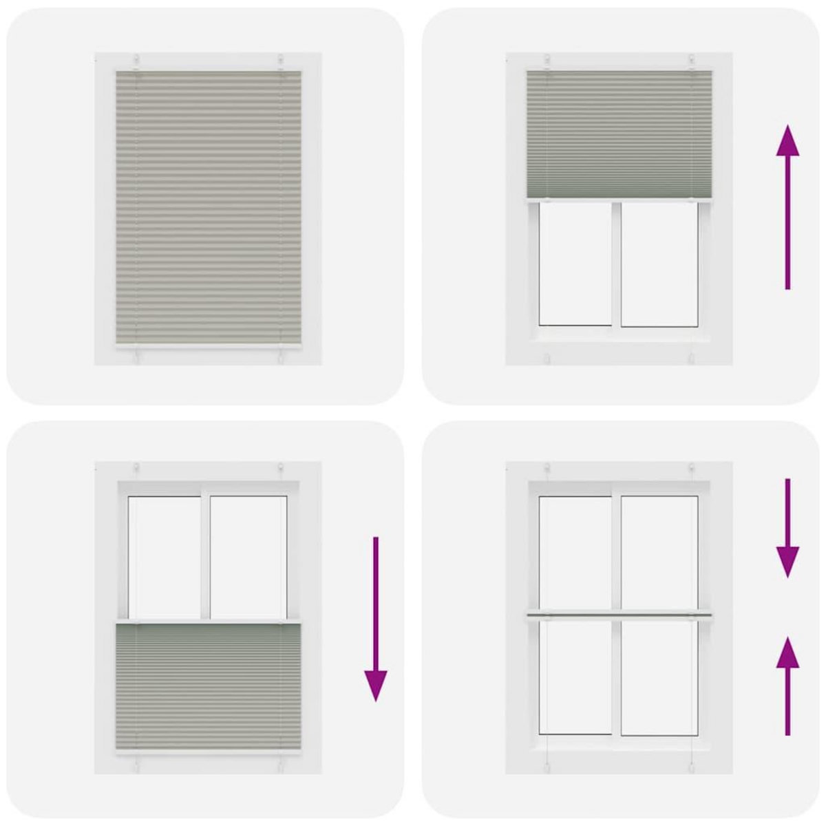 VIDAXL Store plisse gris clair 85x100 cm largeur du tissu 84,4 cm