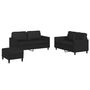 Voir la diapositive 2 : VIDAXL Ensemble de canapes 3 pcs avec coussins Noir Similicuir