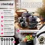 Voir la diapositive 2 : tectake Set de batterie de cuisine 15 pièces noir