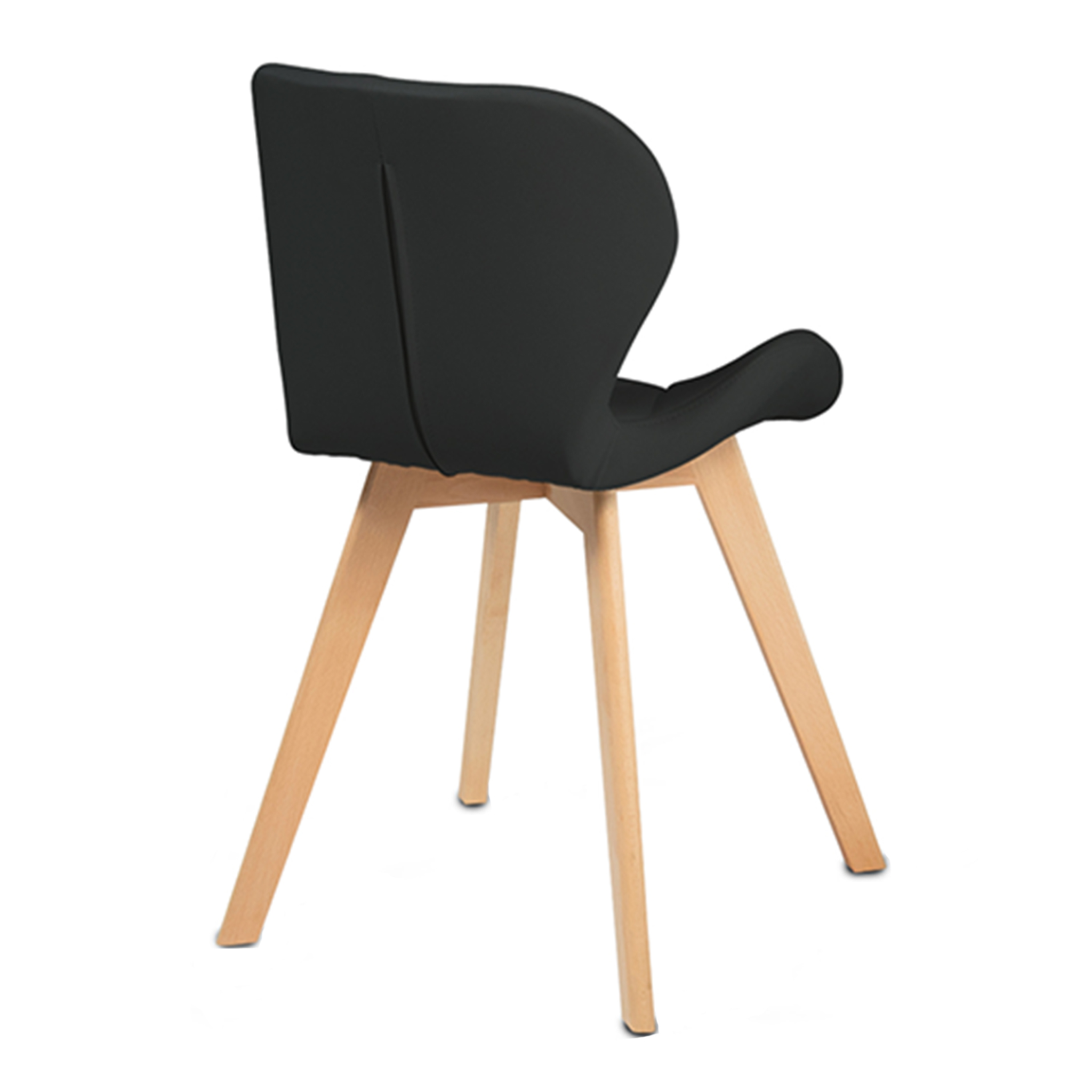 Voir la diapositive 4 : ID MARKET Lot de 4 chaises robine en pu noires pour salle à manger