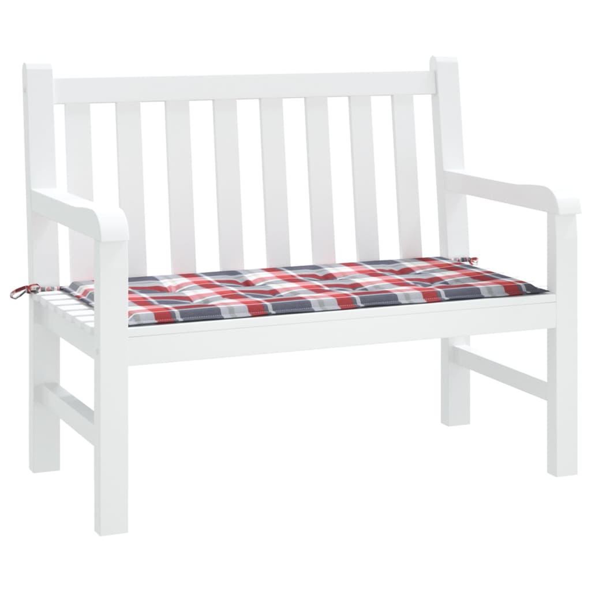 Voir la diapositive 3 : VIDAXL Coussin de banc de jardin motif a carreaux rouges 100x50x3cm