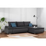 Voir la diapositive 2 : MARKET24 CELINA Canapé d'angle réversible convertible 3 places + Coffre de rangement - Tissu gris - L 274 x P 184 cm