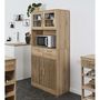 Voir la diapositive 2 : The Home Deco Factory Buffet de cuisine 4 portes 2 tiroirs Saulk en bois - Marron