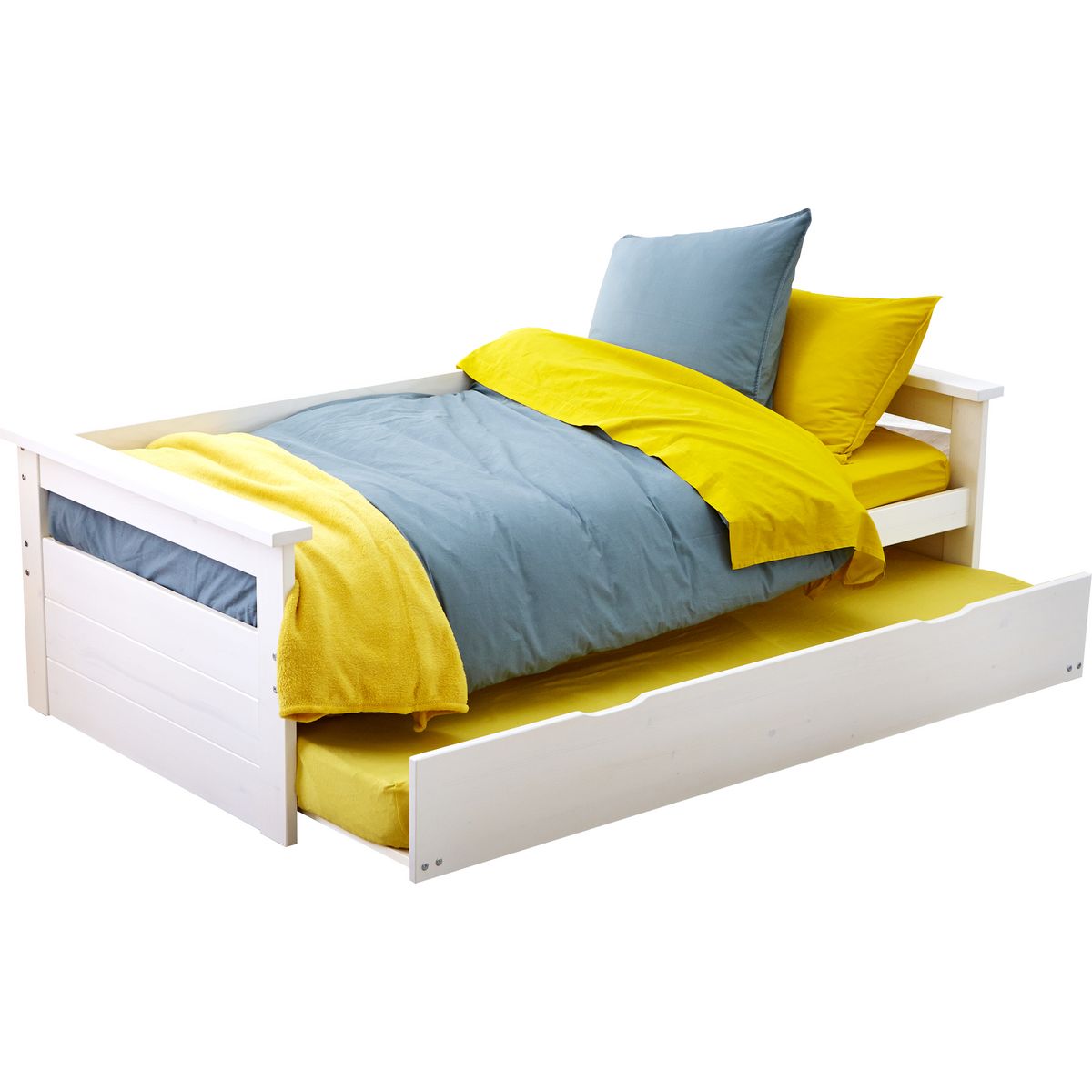 Lit  banquette gigogne en bois massif  2x90x190cm SANTA CRUZ