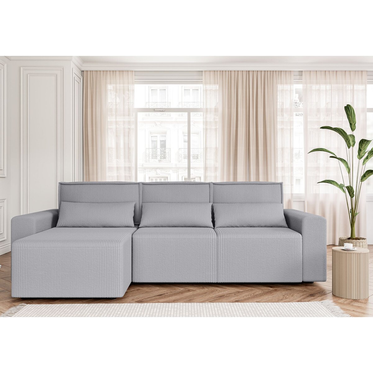 Canapé d'angle convertible et réversible velours côtelé JOY