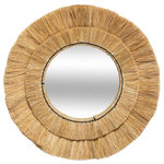 ATMOSPHERA Miroir Mural en Raphia Déco  Alba  57cm Beige
