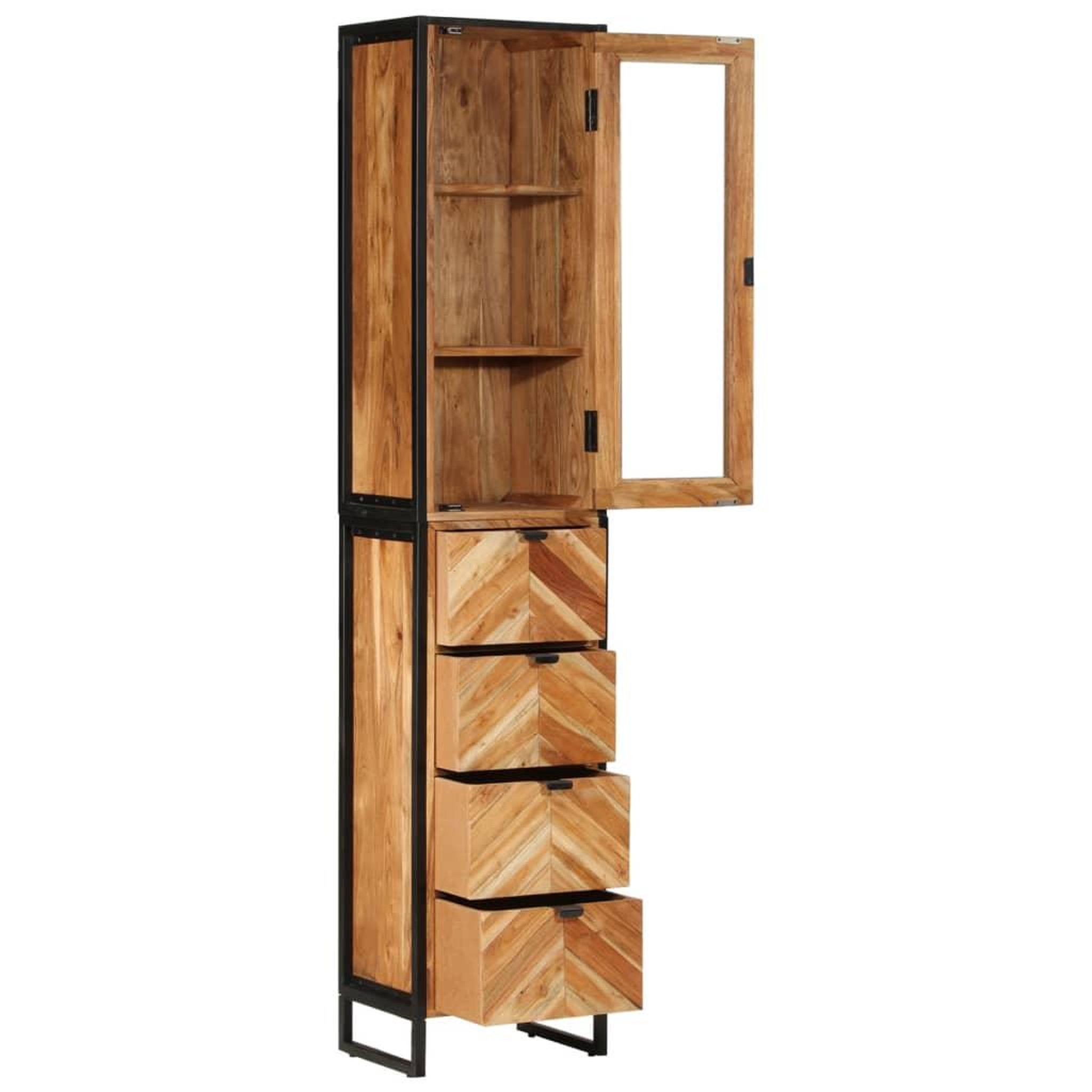 Voir la diapositive 2 : VIDAXL Armoire de salle de bain 40x27x190 cm bois massif d'acacia