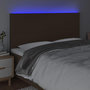 Voir la diapositive 3 : VIDAXL Tete de lit a LED Marron fonce 160x5x118/128 cm Tissu