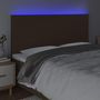 Voir la diapositive 3 : VIDAXL Tete de lit a LED Marron fonce 160x5x118/128 cm Tissu
