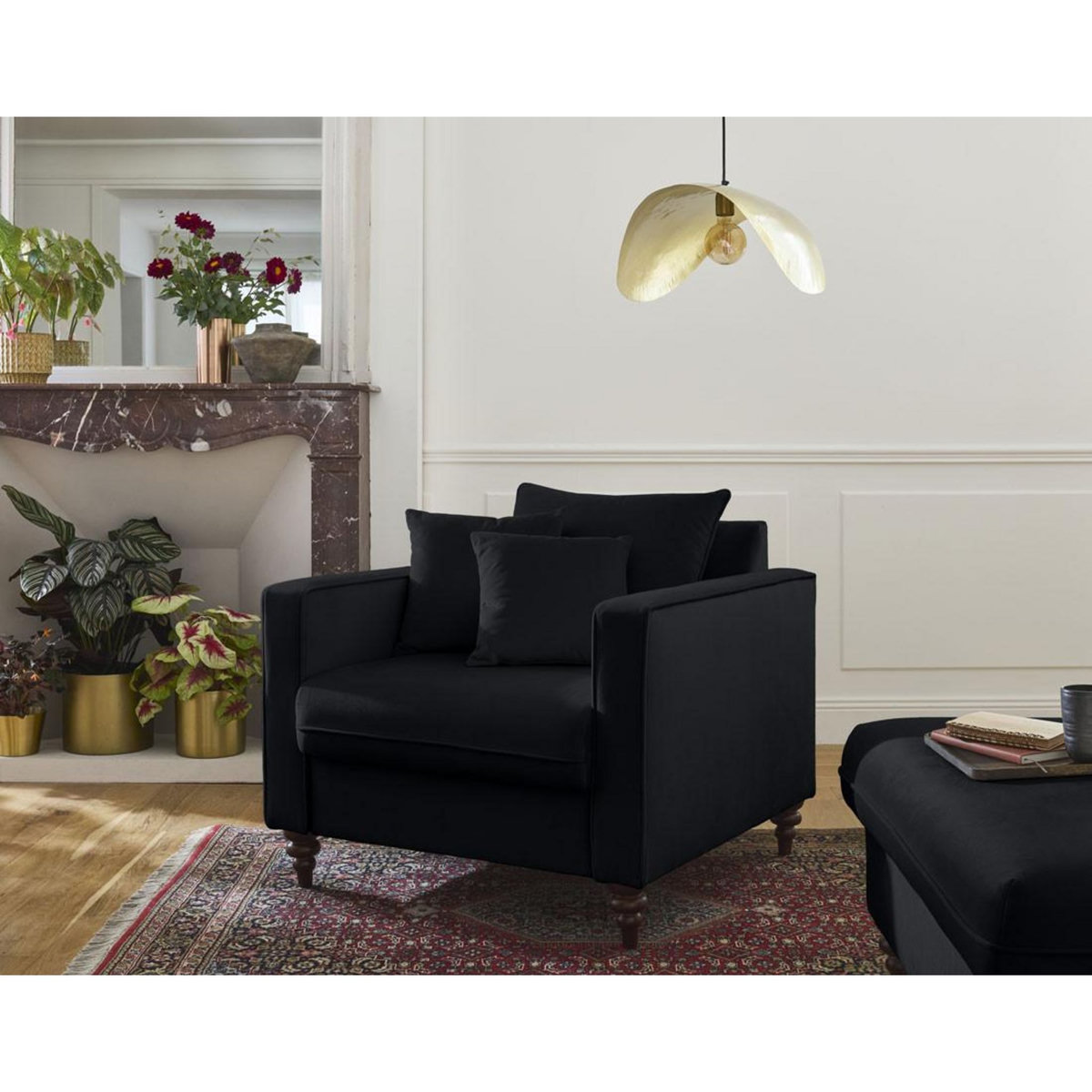 BEST MOBILIER Flamingo - fauteuil en velours