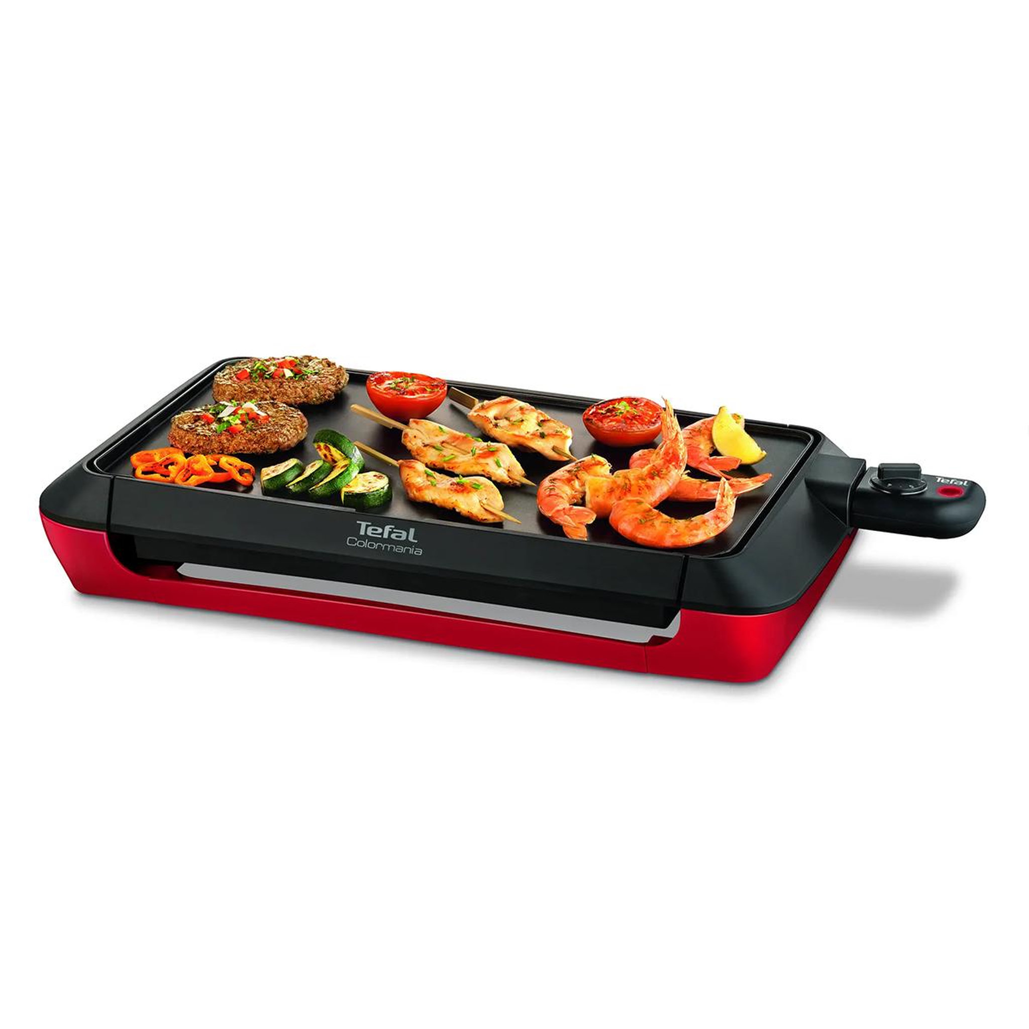 Voir la diapositive 2 : TEFAL Plancha électrique 2000w 46,4x24,4cm rouge - cb660501