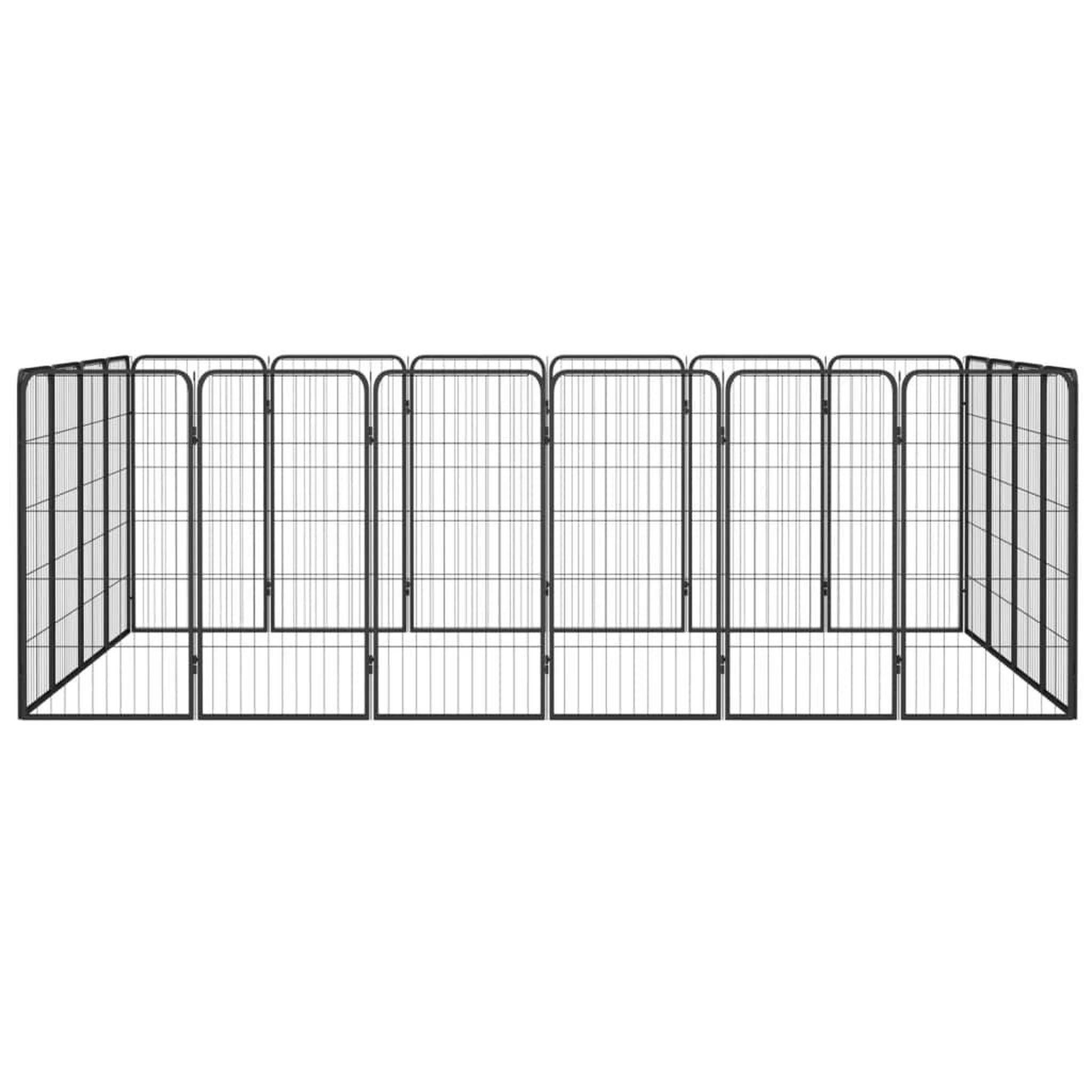 Voir la diapositive 2 : VIDAXL Parc pour chien 20panneaux Noir 50x100cm Acier enduit de poudre