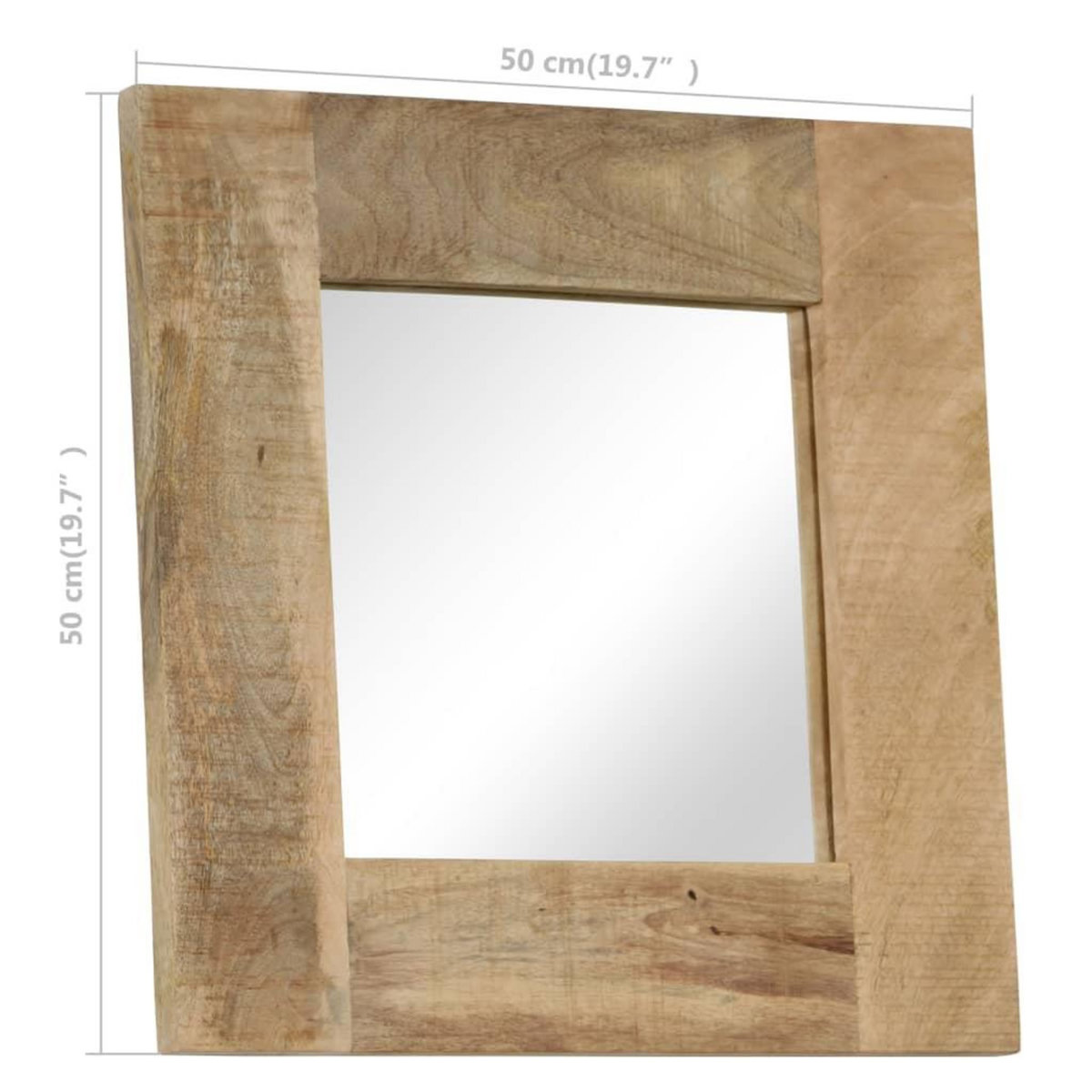 VIDAXL Miroir Bois de manguier massif 50 x 50 cm