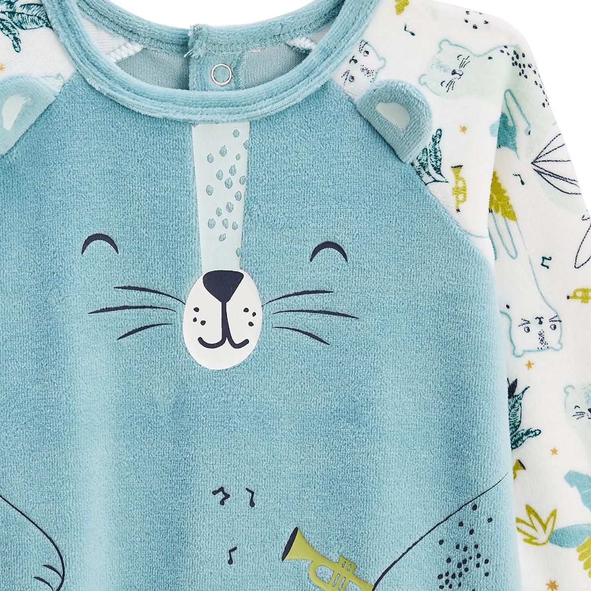 Petit Béguin Pyjama bébé en velours Oscar