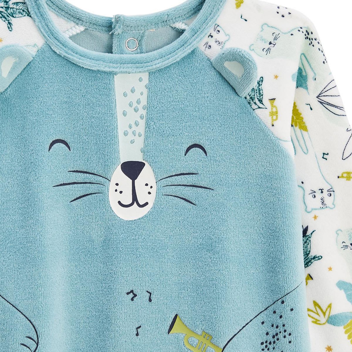 Petit Béguin Pyjama bébé en velours Oscar