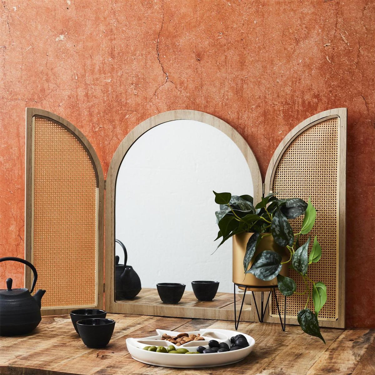 Paris Prix Miroir Déco à Volets  Bali  50cm Naturel