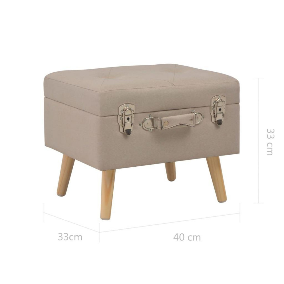 VIDAXL Tabouret de rangement 40 cm Beige Tissu