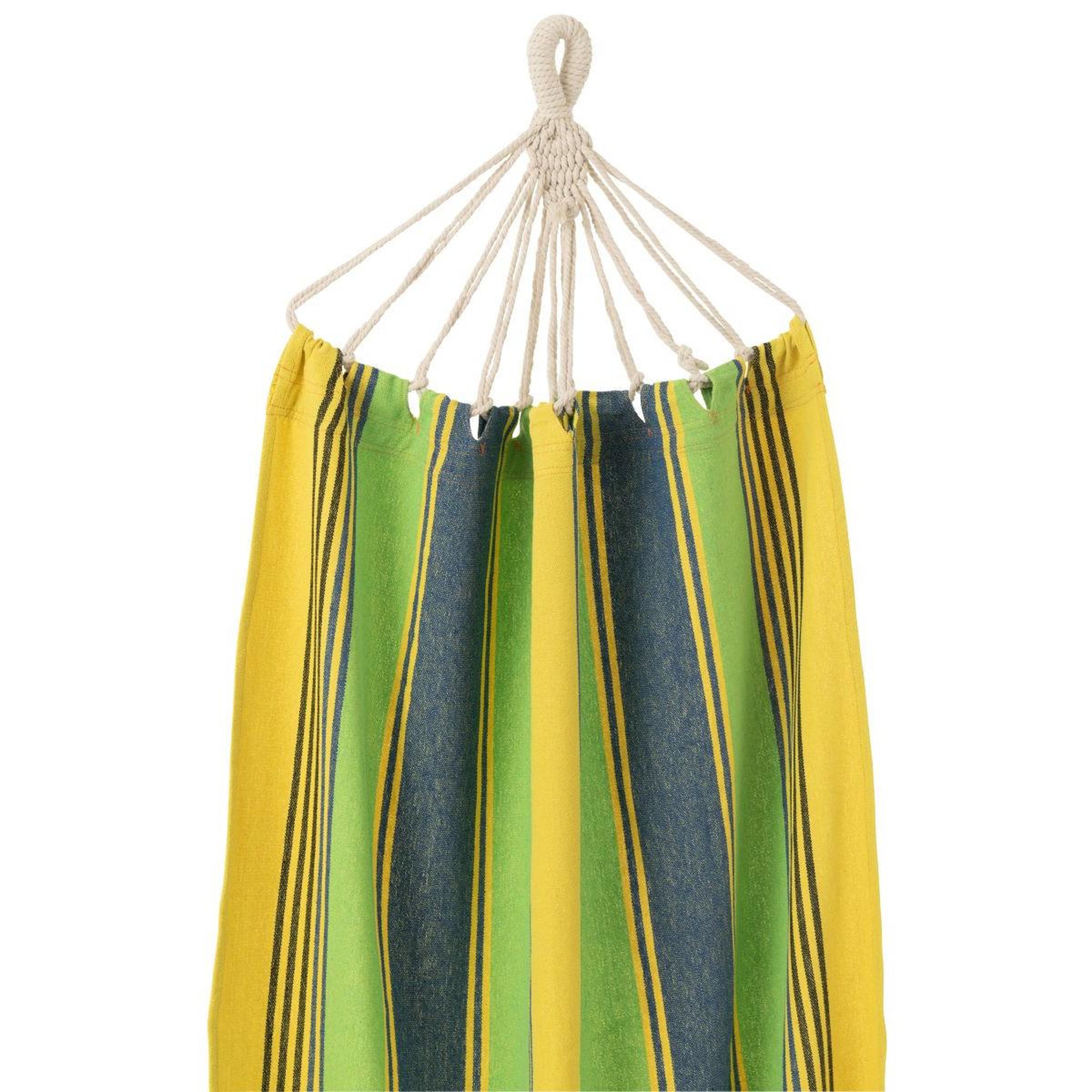 Voir la diapositive 2 : J-LINE Hamac en tissu  rayures  200cm vert