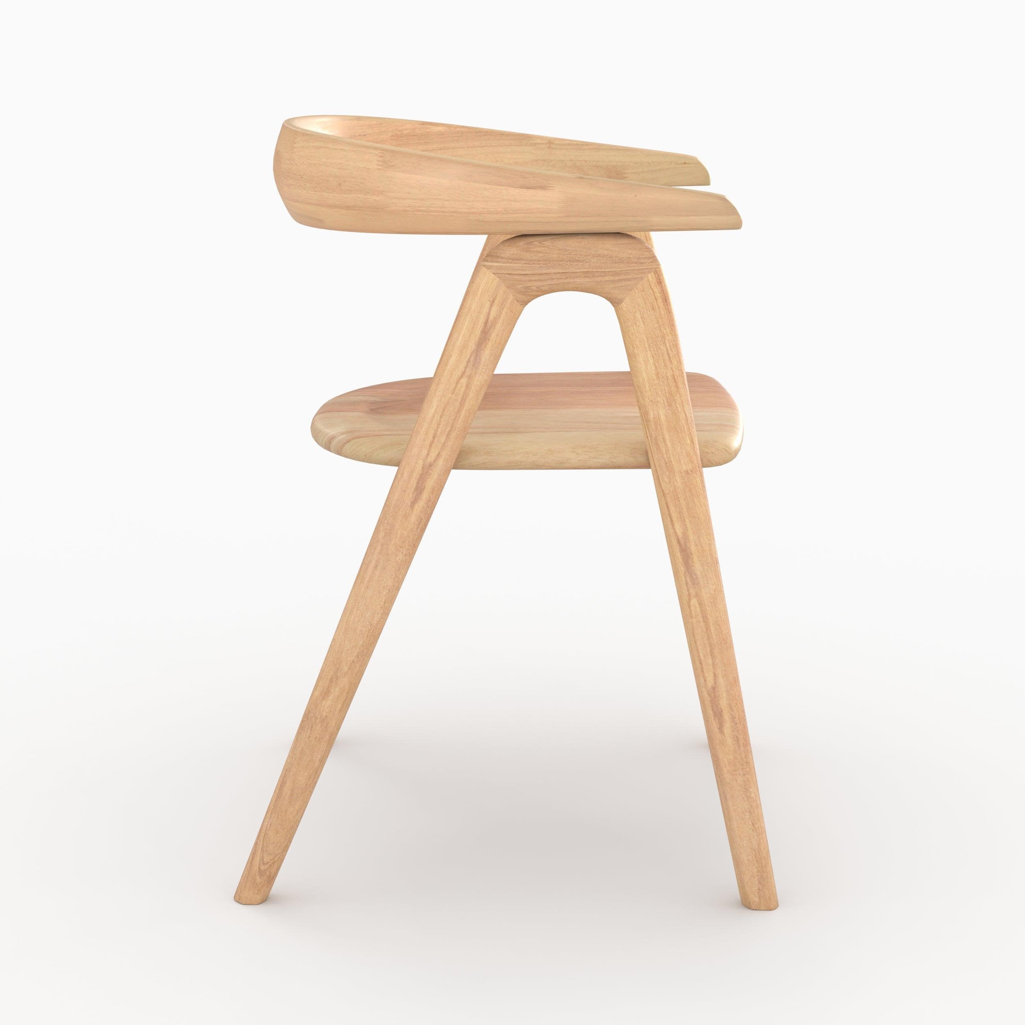 Voir la diapositive 6 : MAISON PAVANE Chaise en bois d'hévéa clair avec accoudoirs-hawa