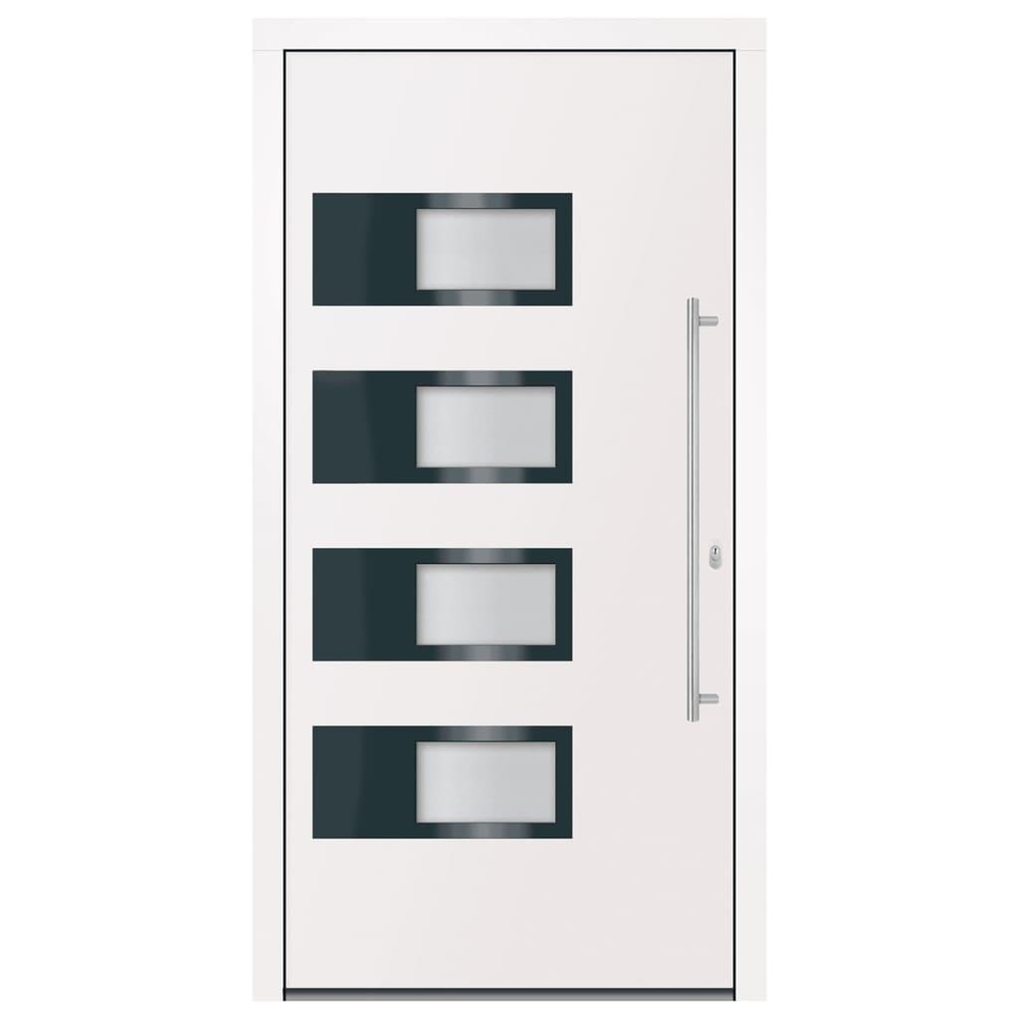 Voir la diapositive 3 : VIDAXL Porte d'entree Blanc 110x210 cm Aluminium et PVC