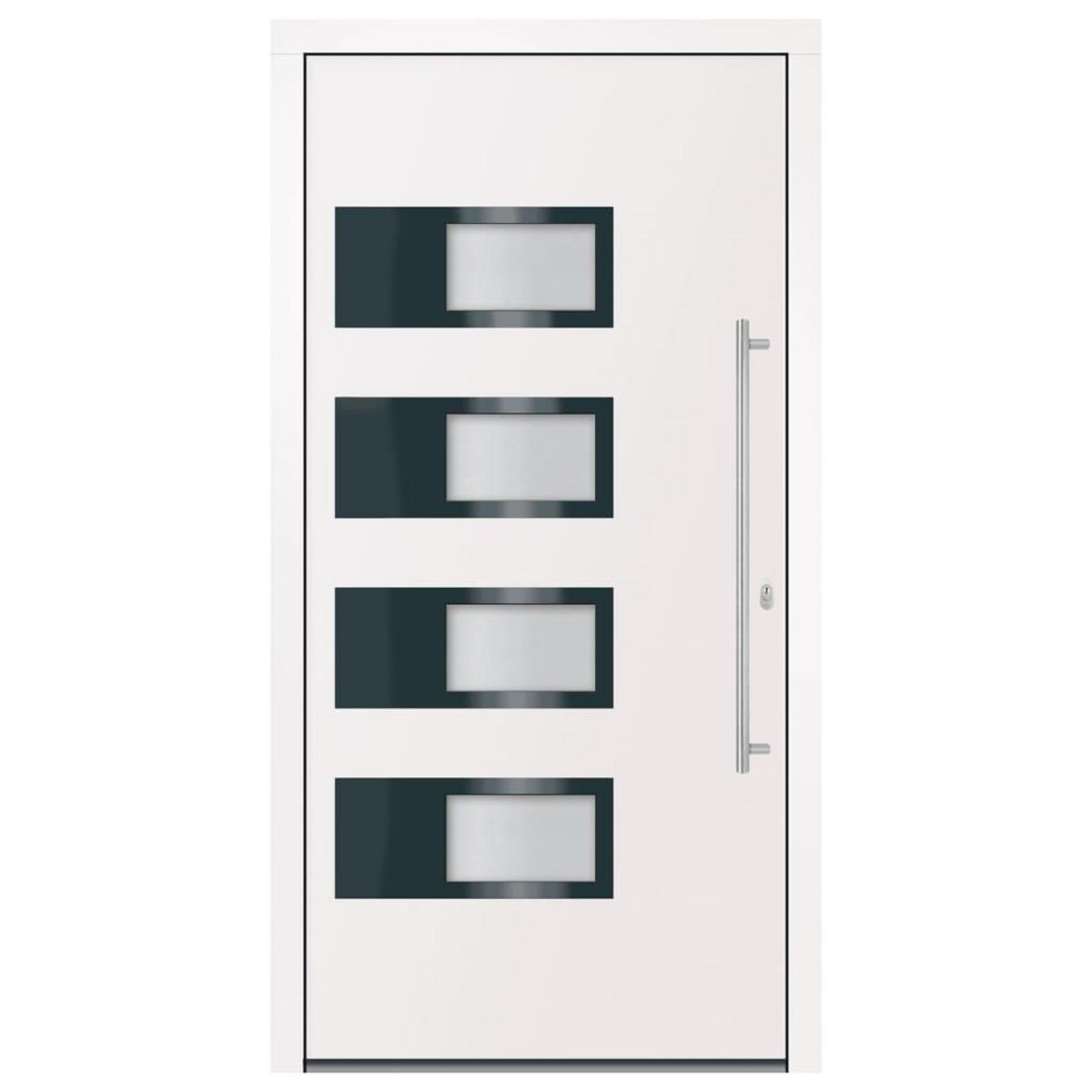 VIDAXL Porte d'entree Blanc 110x210 cm Aluminium et PVC