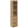 Voir la diapositive 2 : VIDAXL Buffet haut chene artisanal 37,5x35x180 cm bois d'ingenierie