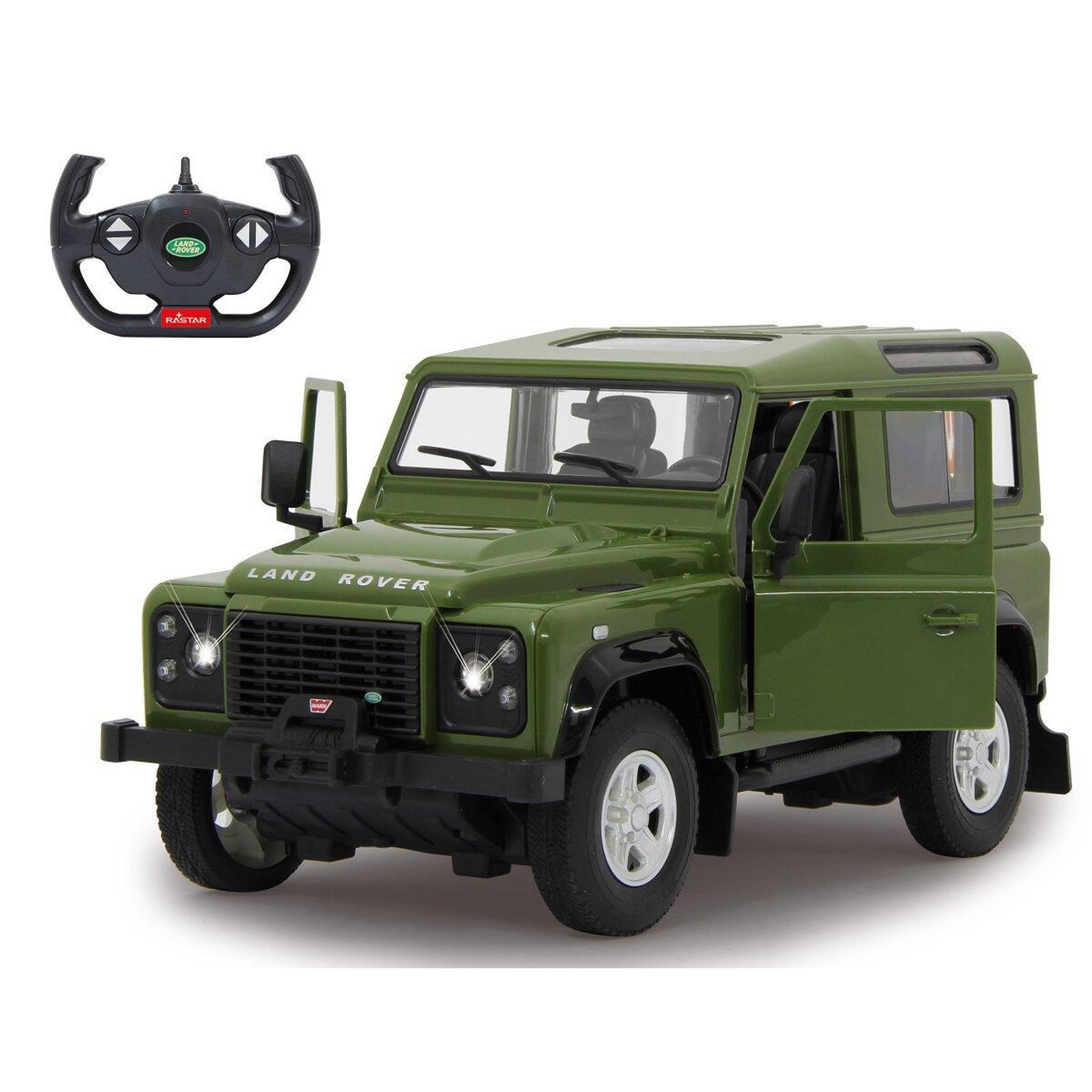 Jamara Voiture télécommandée Land Rover Defender 1:14 vert 2,4GHz