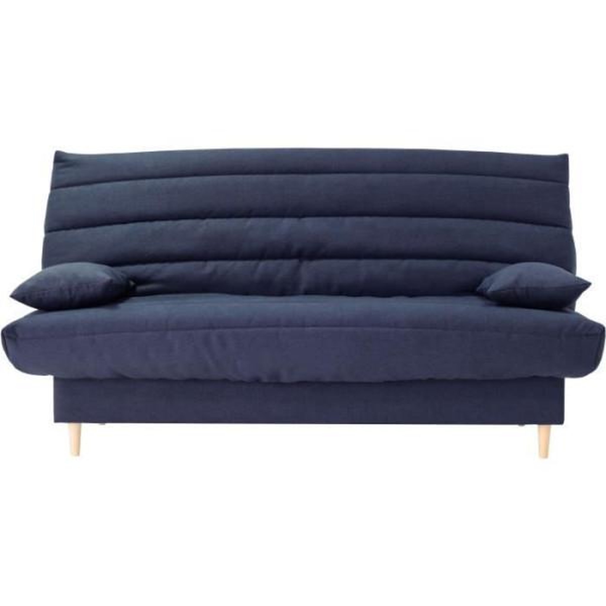 Voir la diapositive 1 : MARKET24 Clic clac 3 places - bleu foncé - Couchage 125x190 cm - Avec coussins