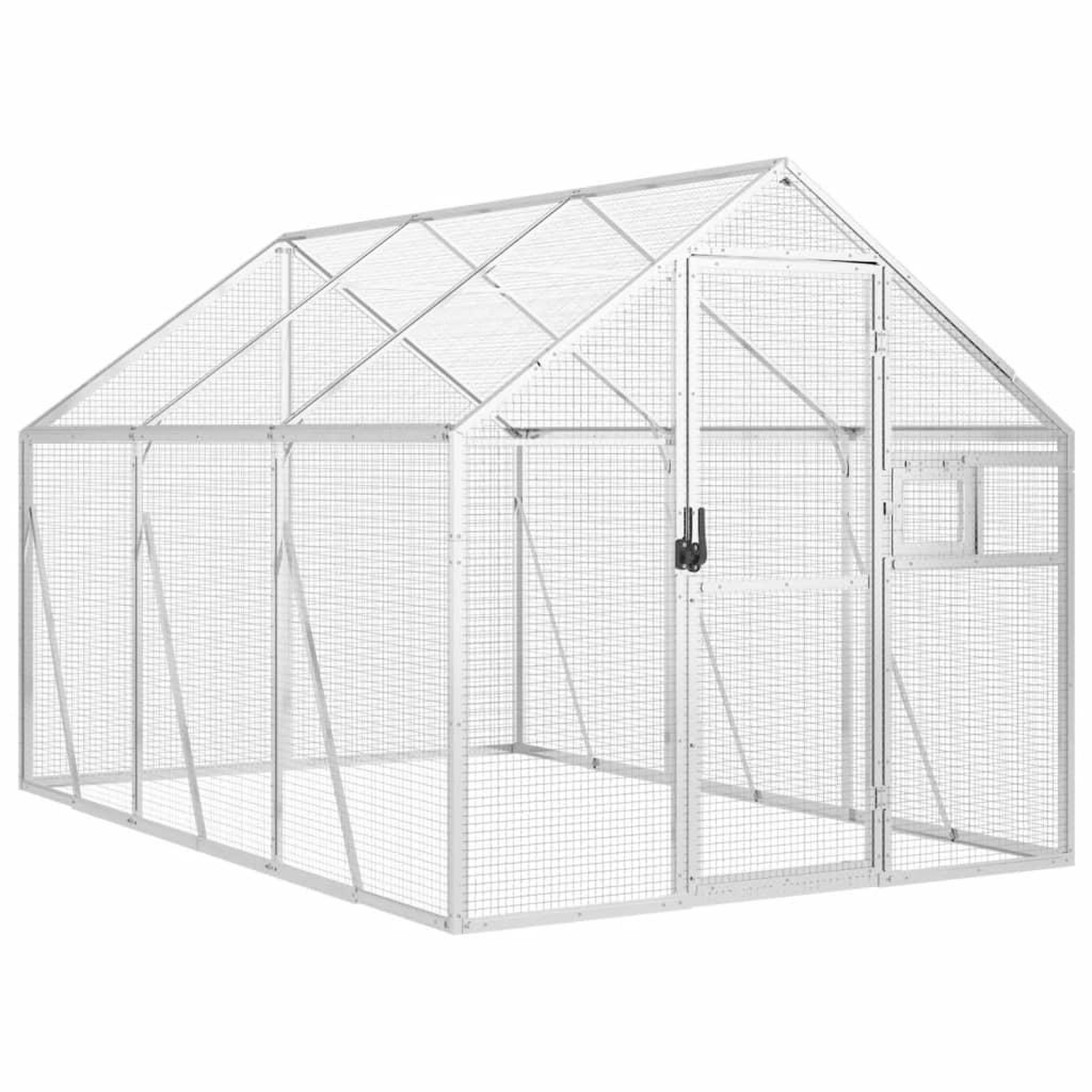 Voir la diapositive 2 : VIDAXL Voliere argente 1,79x3x1,85 m aluminium